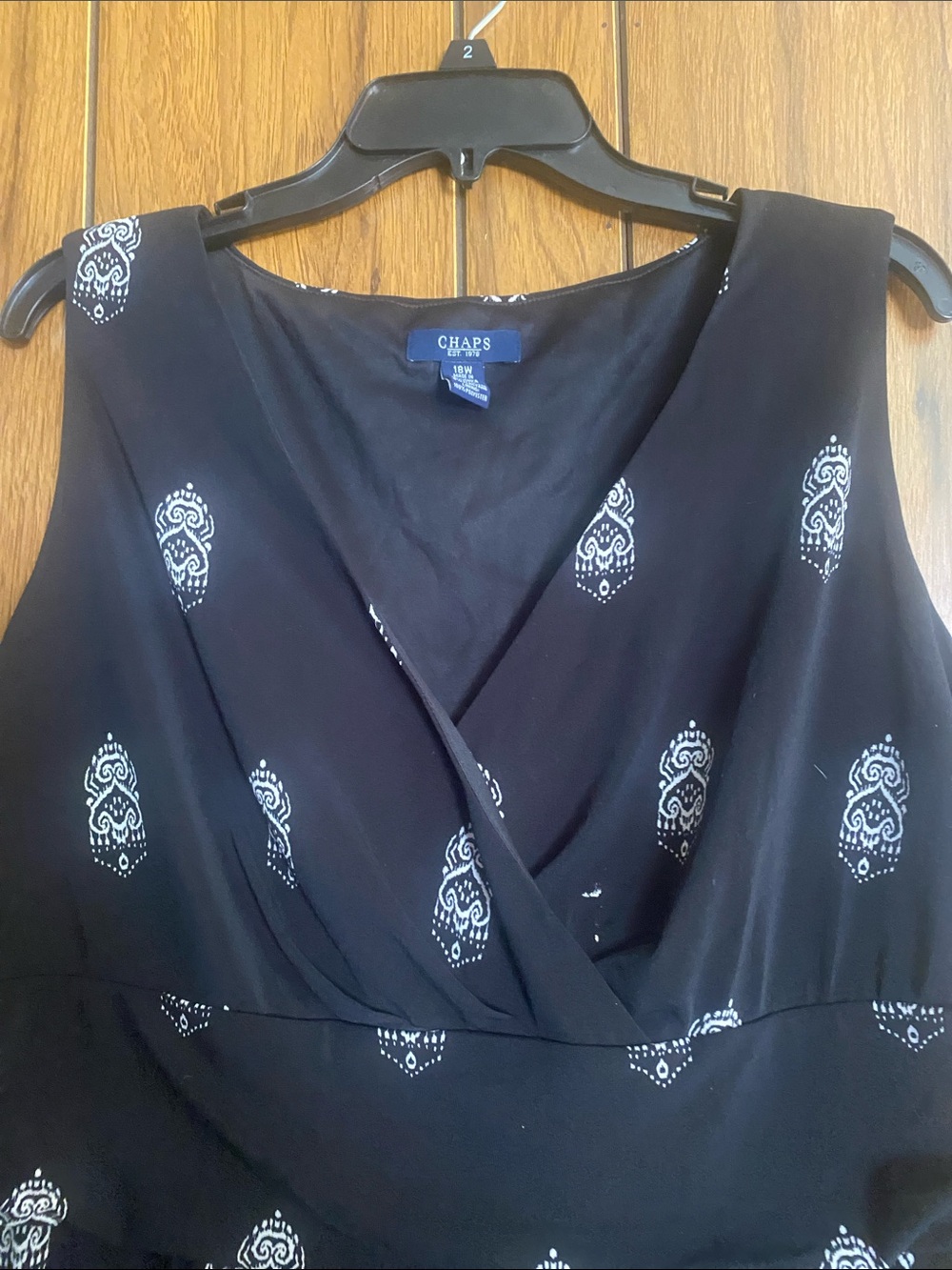 Chaps Black and White Printed Maxi Dress - Picture 2 of 3